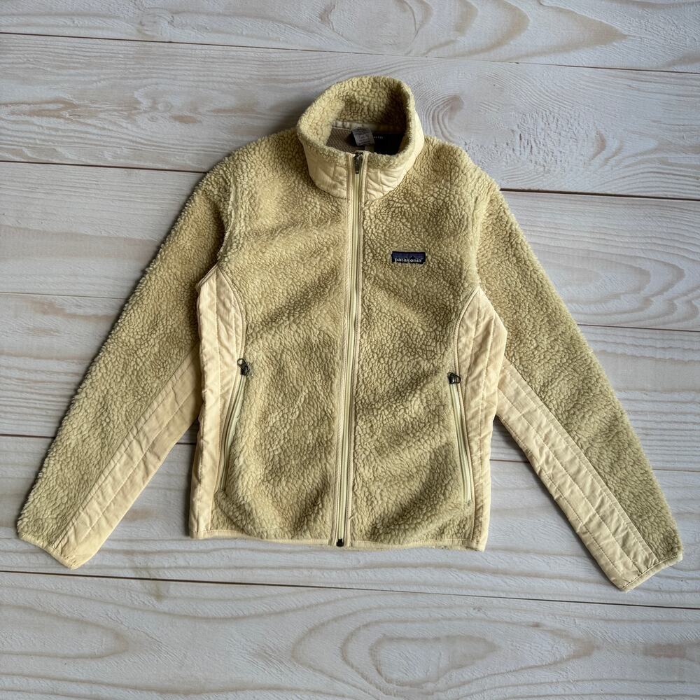 Patagonia Women's Small Synchilla Retro-X Sherpa Deep Pile Full Zip Jacket Beige